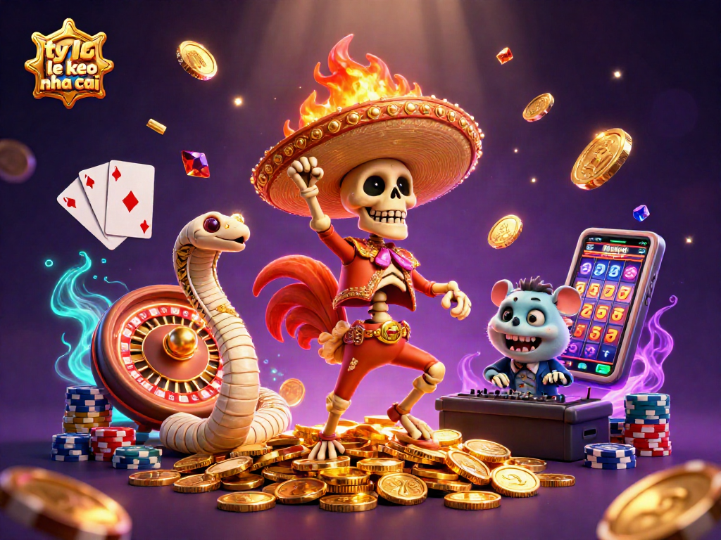 Experience thrilling wins with ty le keo nha cai, featuring a lively 3D casino scene.