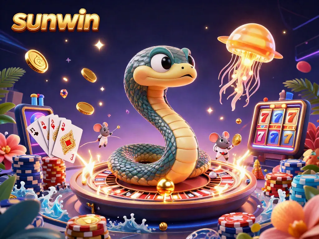 Experience sunwin's vibrant casino action with cosmic characters and lively gambling elements.