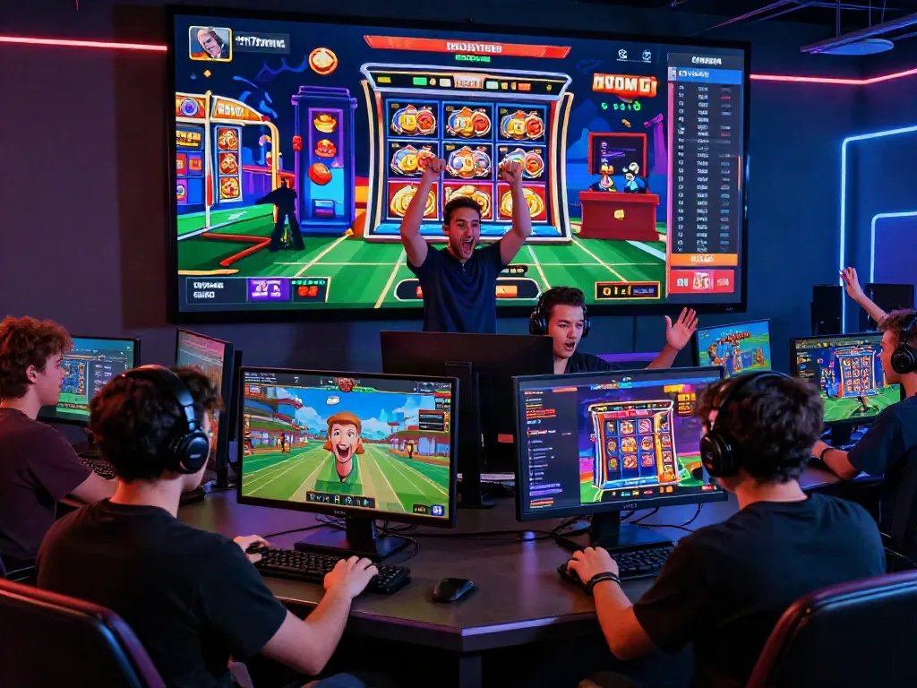 Exciting online gaming experience illustrated through diverse players on http://gem88-mobile.com platform, featuring casino slots and sports.