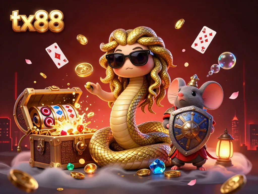 Experience thrilling gameplay at tx88 with Medusa and a warrior mouse amidst rich casino elements
