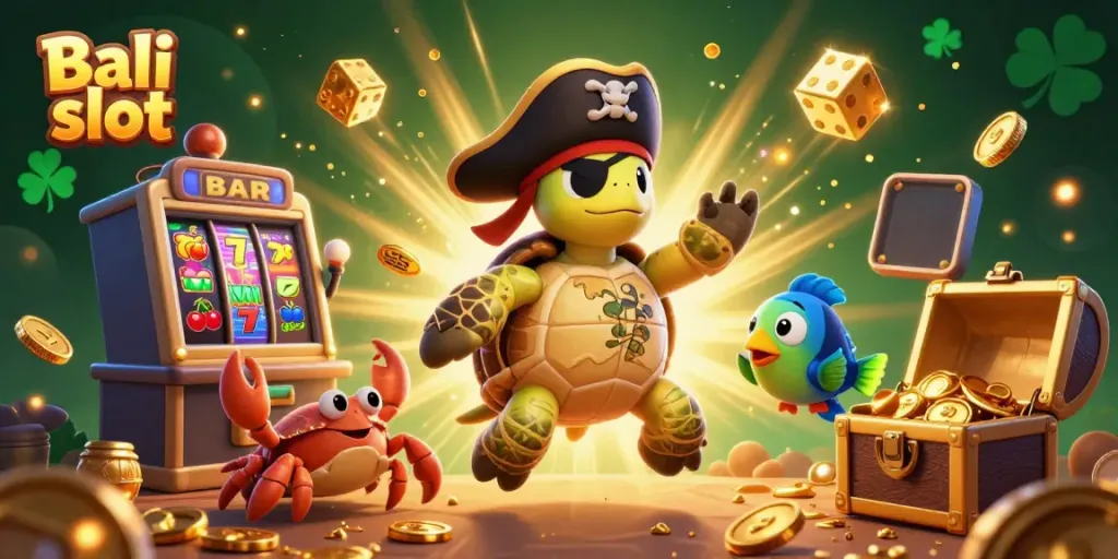 Experience the thrill of Bali slot with a dynamic 3D scene featuring charming characters amidst a jackpot explosion.