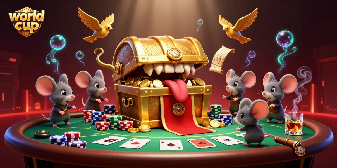 Engaging scene showcasing the world cup theme with poker elements and lively animation.