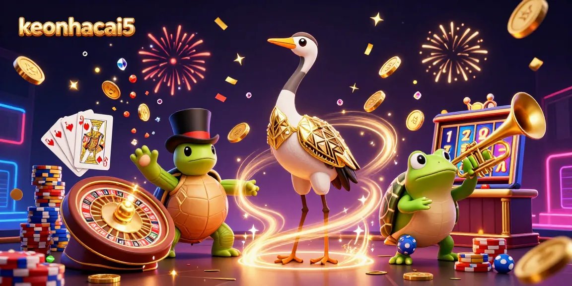 Experience keonhacai5 thrills with colorful casino elements and vibrant characters in a lively speakeasy.